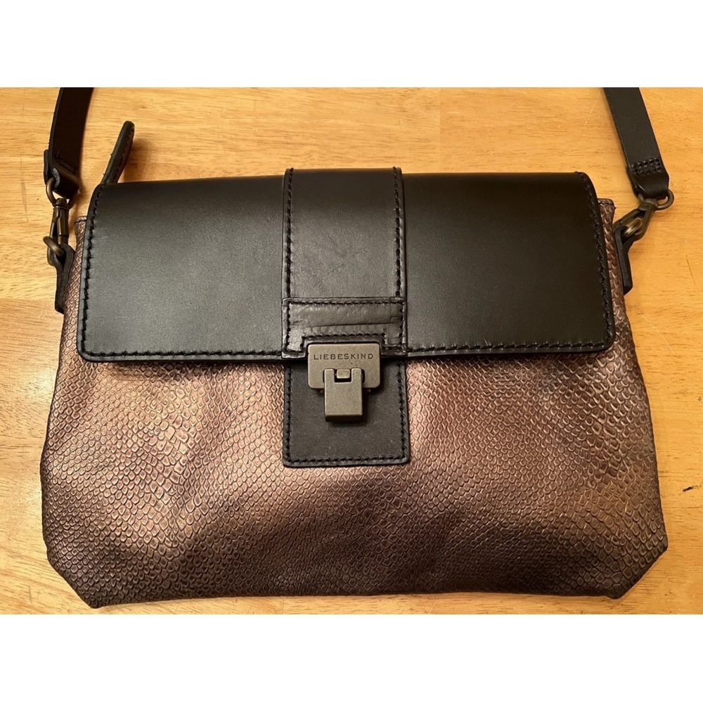 Liebeskind Berlin metallic snake skin leather crossbody